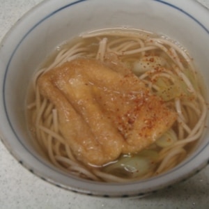 レンジ使用　きつね蕎麦♬